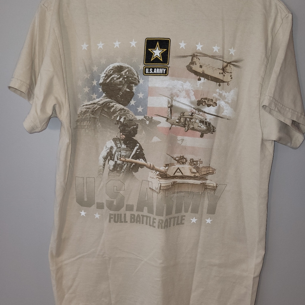 Gildan Army Star Logo Full Battle Rattle Graphic T-shirt Tee Men's Medium